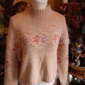 MM by My Michelle Acrylic Blend Drop Shoulders Mock Turtleneck Crop Size Large